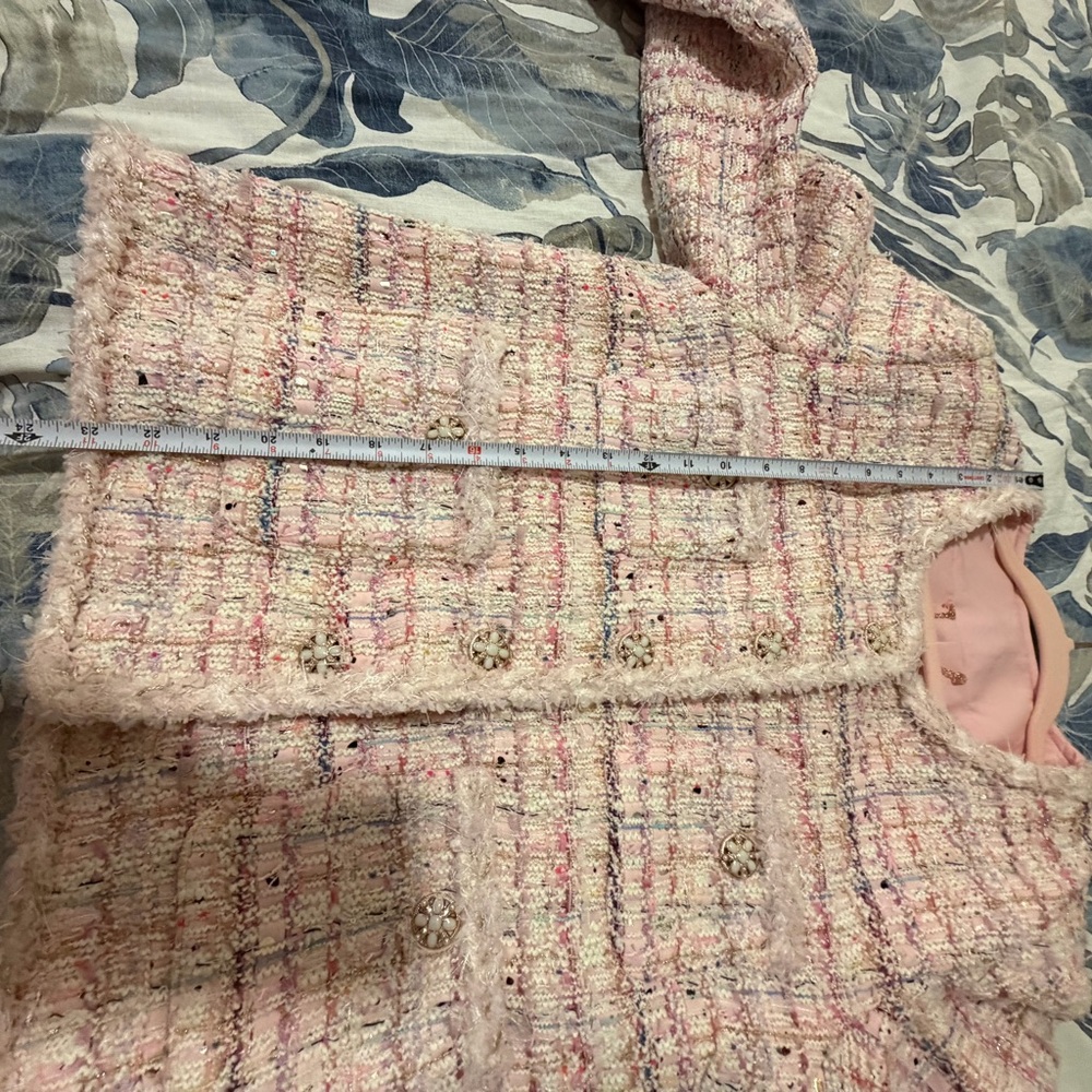*NWT* Pink Tweed Women's Jacket with Metallic Thread & Fancy Buttons - Picture 6 of 14
